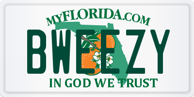 FL license plate BWEEZY