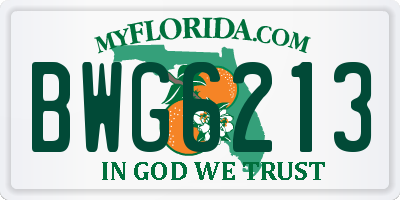 FL license plate BWG6213