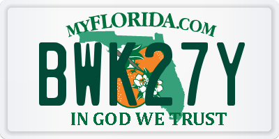 FL license plate BWK27Y