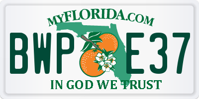 FL license plate BWPE37