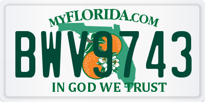 FL license plate BWV9743