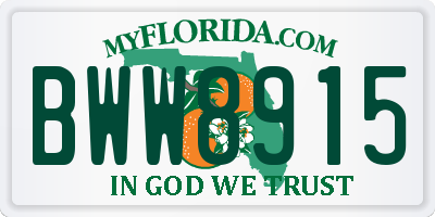 FL license plate BWW8915