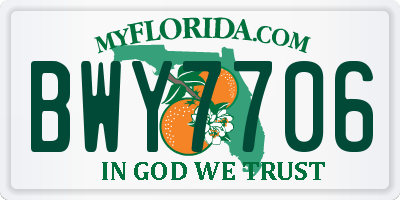 FL license plate BWY7706