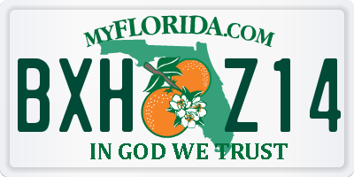 FL license plate BXHZ14