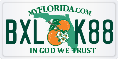 FL license plate BXLK88