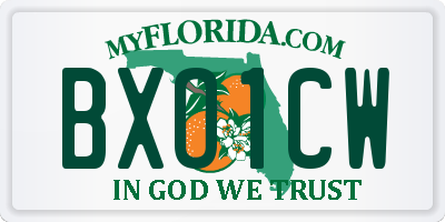 FL license plate BXO1CW