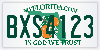 FL license plate BXS4123