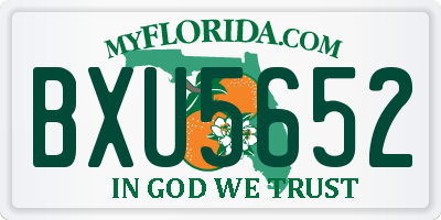 FL license plate BXU5652