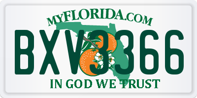 FL license plate BXV3366