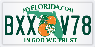 FL license plate BXXV78