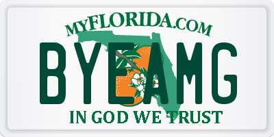 FL license plate BYEAMG