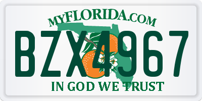 FL license plate BZX4967