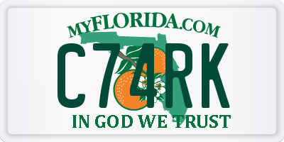 FL license plate C74RK