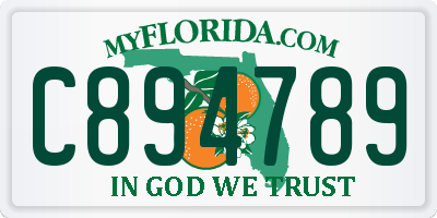 FL license plate C894789