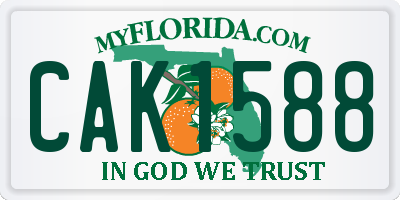 FL license plate CAK1588