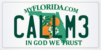 FL license plate CALLM3