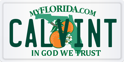 FL license plate CALVINT