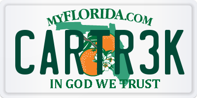 FL license plate CARTR3K