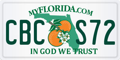 FL license plate CBCS72