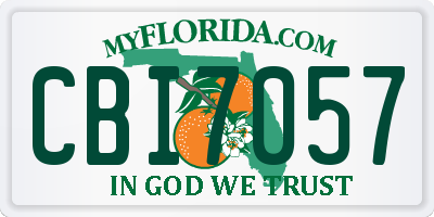 FL license plate CBI7057