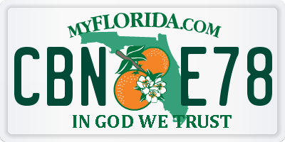 FL license plate CBNE78