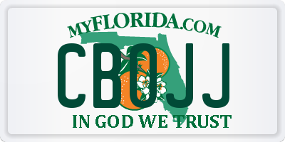 FL license plate CBOJJ