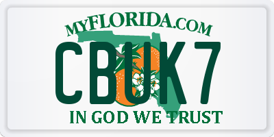 FL license plate CBUK7