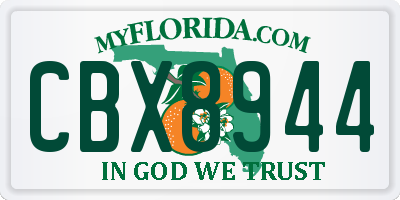 FL license plate CBX8944