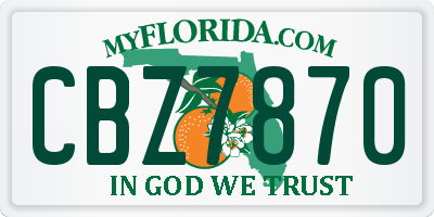 FL license plate CBZ7870