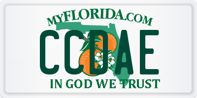 FL license plate CCDAE