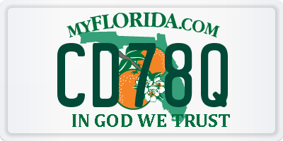 FL license plate CD78Q