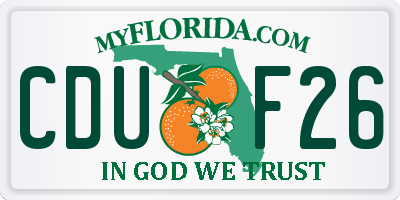 FL license plate CDUF26