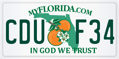 FL license plate CDUF34