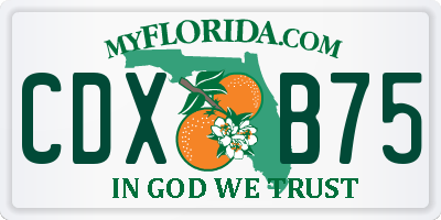 FL license plate CDXB75