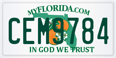 FL license plate CEM9784