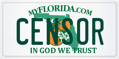 FL license plate CENSOR