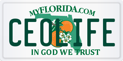 FL license plate CEOLIFE