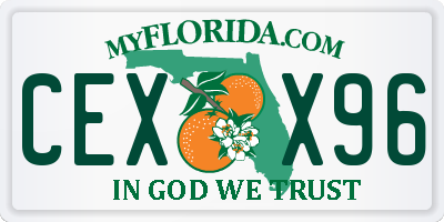 FL license plate CEXX96