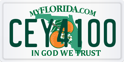 FL license plate CEY4100