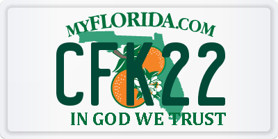 FL license plate CFK22