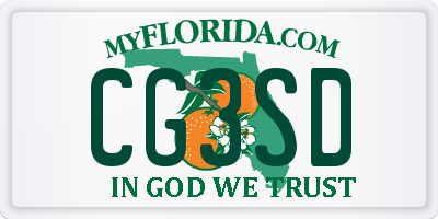 FL license plate CG3SD