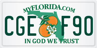 FL license plate CGEF90