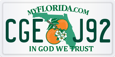 FL license plate CGEJ92