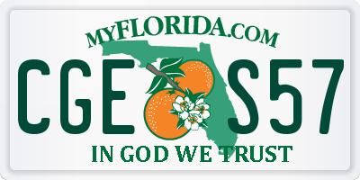 FL license plate CGES57