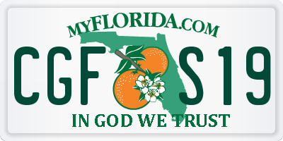 FL license plate CGFS19