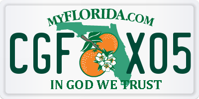 FL license plate CGFX05
