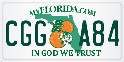 FL license plate CGGA84