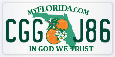 FL license plate CGGJ86