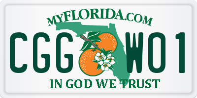 FL license plate CGGW01