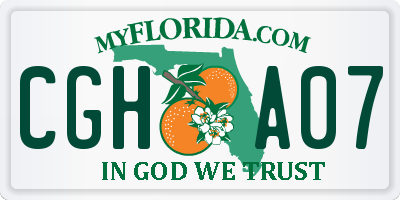 FL license plate CGHA07